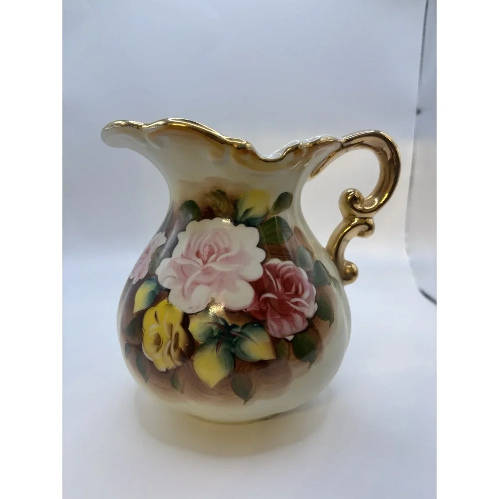 Lot Of 3 Antique Japanese Dishes Vintage Pitcher Vase Ceramics Ucagco 40s 50s 60